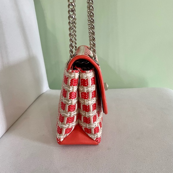Orange and Cream Checkered Kate Spade Bag - Picture 5 of 6